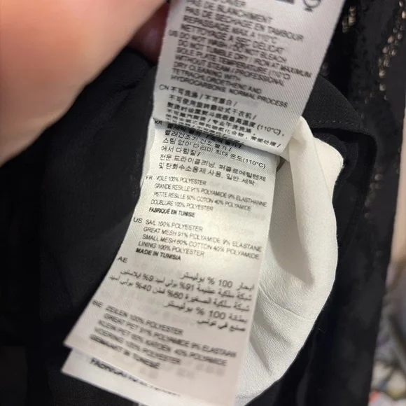 Sandro Paris Black Lace & Chiffon Sleeveless V-Neck Dress Size 2 - Picture 7 of 8